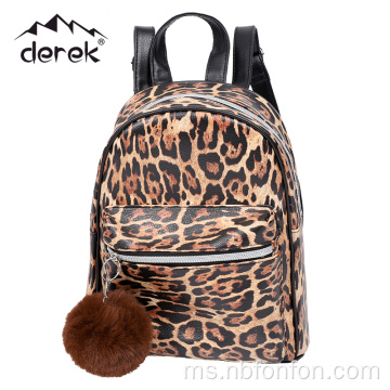 Beg Sekolah Cetak Leopard untuk Kanak -kanak Leopard Print Pu School Bag